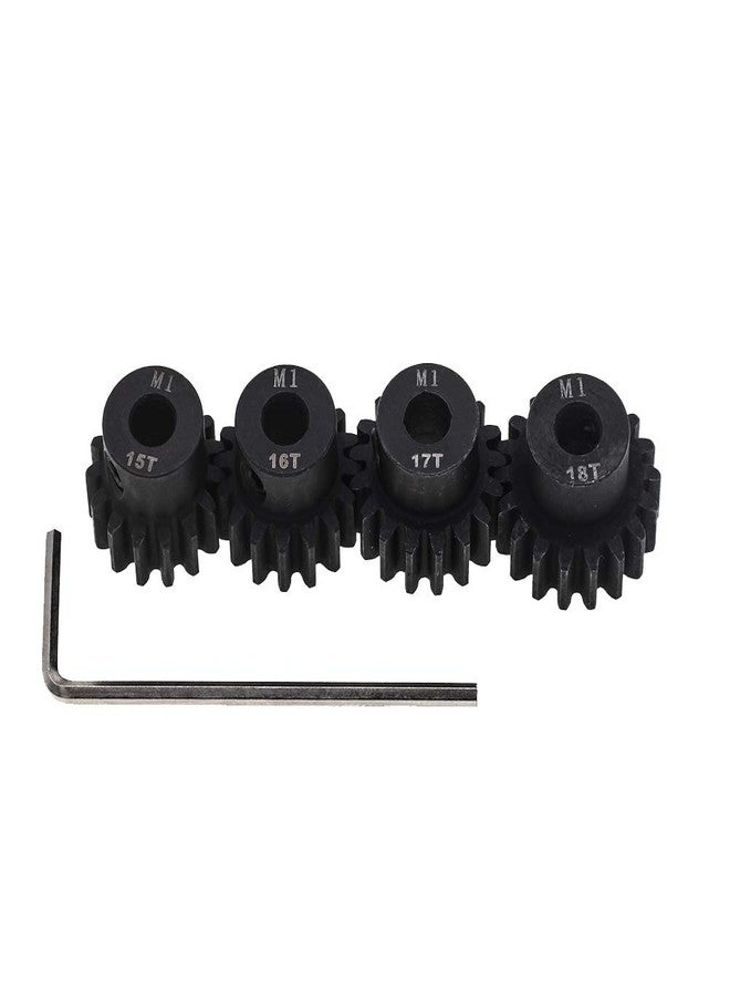 GTHELE 4pcs Mod 1 Pinion Gear 5mm Set Hardened 15T 16T 17T 18T M1 Pitch Gears RC Upgrade Part with Screwdriver - Image 2